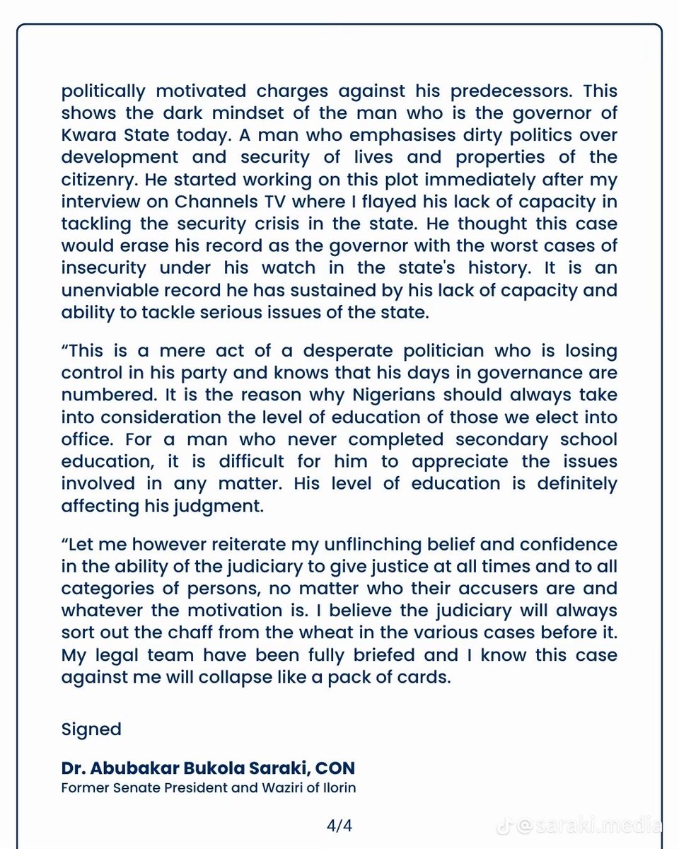 Sarakimedia's tweet photo. Saraki chides AbdulRazak https://t.co/CLTSB0IvO5