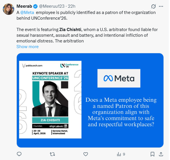 hrasheed911's tweet photo. What I’m genuinely curious about is who’s behind such a low budget smear campaign against Zia Chishti because if this is the best they can do, relying on such low reach and poorly thought out messaging, it says more about them than the target. https://t.co/3ruGM5mc5k