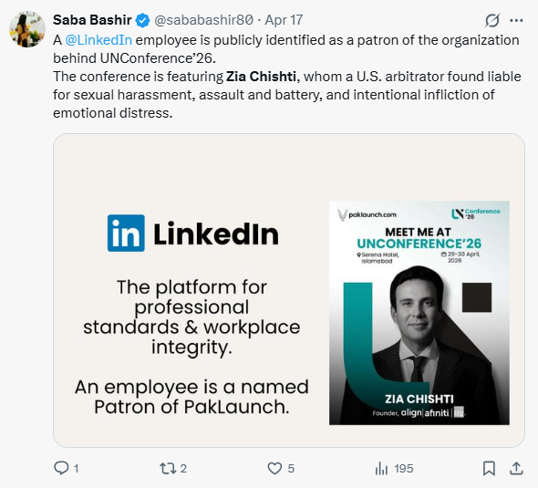 hrasheed911's tweet photo. What I’m genuinely curious about is who’s behind such a low budget smear campaign against Zia Chishti because if this is the best they can do, relying on such low reach and poorly thought out messaging, it says more about them than the target. https://t.co/3ruGM5mc5k
