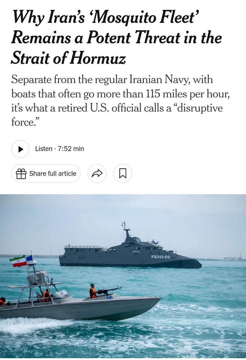 نیویورک‌تایمز: ناوگان قایق‌های موتوری ایران تهدیدی مقتدر در تنگهٔ هرمز محسوب می‌شود

#آمریکا_شکست_خورد 
#PowerfulIran