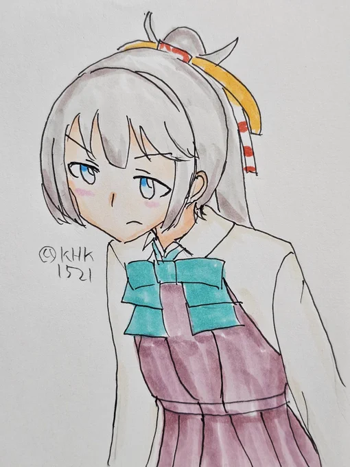 風雲ちゃん「また秋雲なんか漫画描いてる...」 #艦これ版真剣お絵描き60分一本勝負_20260418
