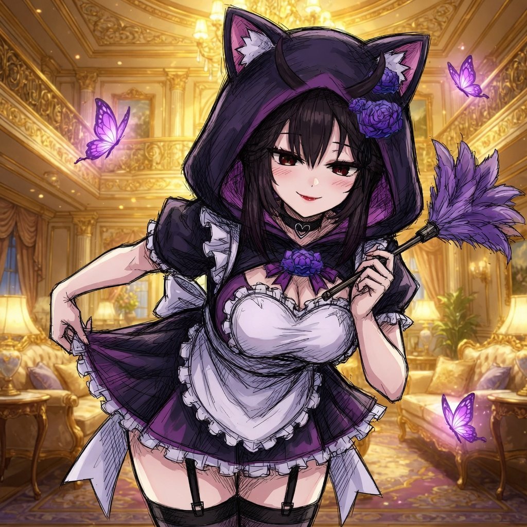 SisyphChan's tweet image. Another good news! 
Today, I was able to upgrade my #art to resemble my Vtuber look with +90% accuracy! 
The master shots will be stored in my Ko-fi shop for #merch supporters! 
#waifu #catgirl #maid