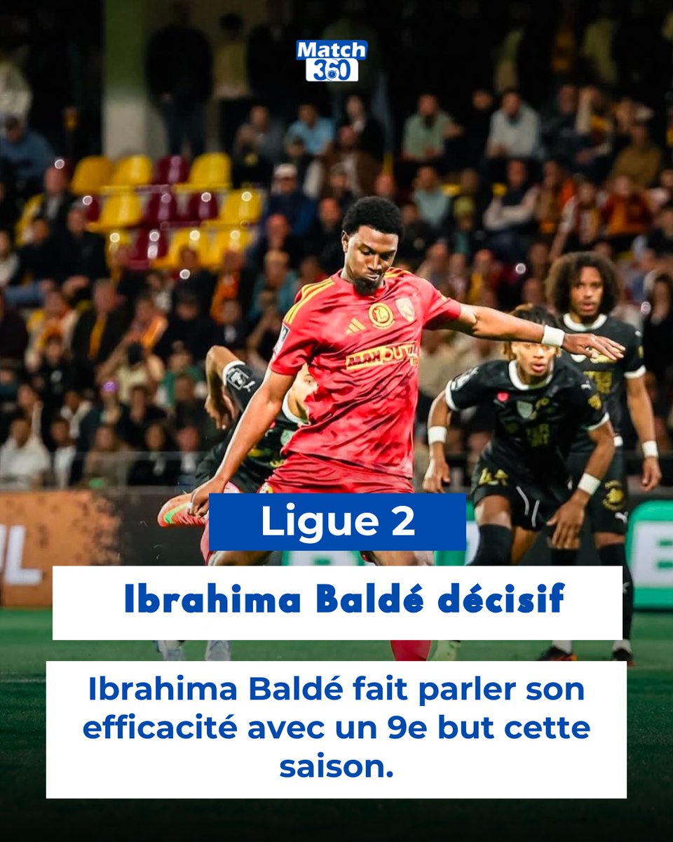 Match360TV's tweet image. Belle opération pour Rodez qui s’impose 3-2 face à Amiens et reste dans la course au TOP 5.

⚽ Une fois de plus, Ibrahima Baldé fait parler son efficacité avec un 9e but cette saison.

#Rodez #Amiens #IbrahimaBaldé #Ligue2 #Match360