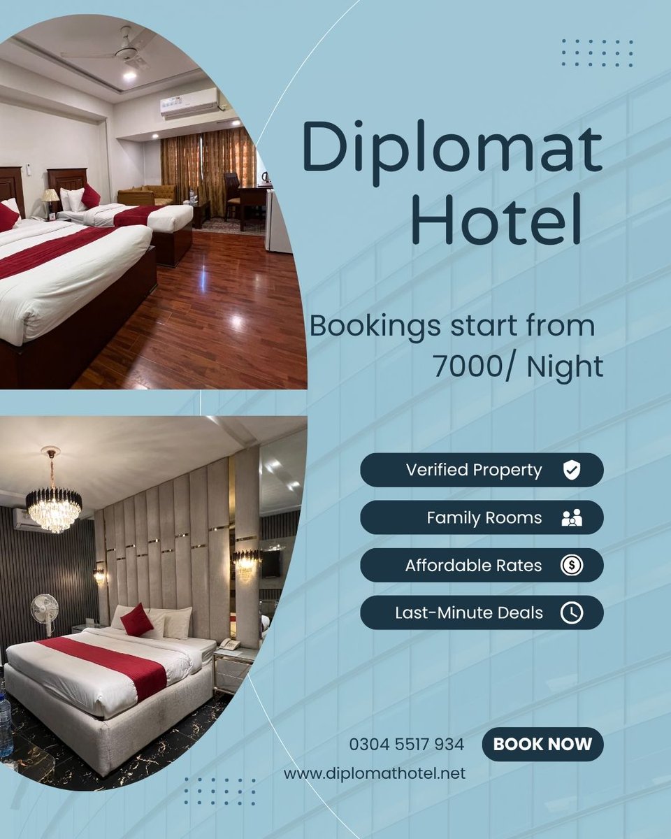 quasim57107's tweet image. Your comfort is just one call away
Enjoy premium rooms and peaceful ambiance.
📞 Call now: +92 304 5517934
✨ Book your stay today

#BookNow #HotelPakistan #TravelDeals