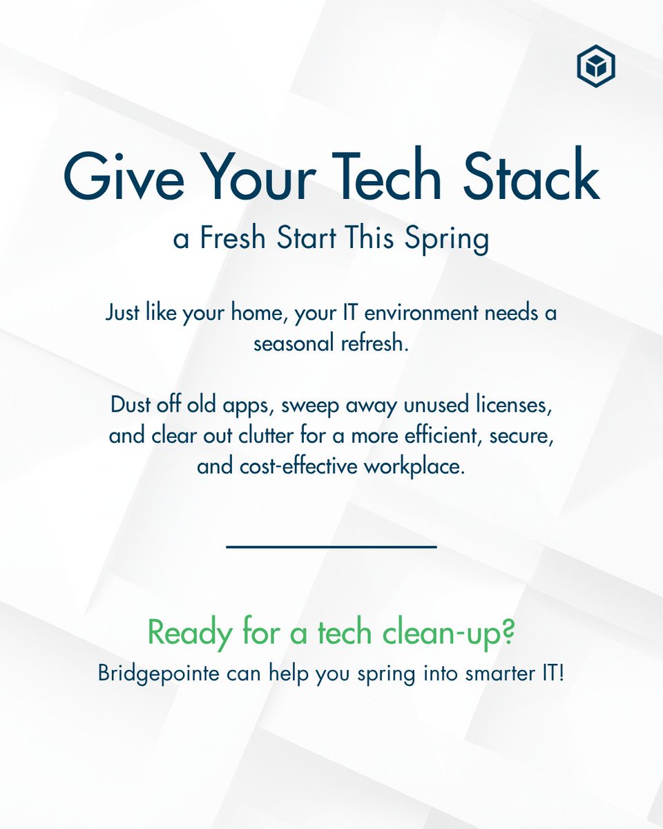 FirehorseO's tweet photo. Found some outdated tools or unused licenses in your recent audit? You’re not alone. I’m helping teams make their stacks lighter and more cost-effective this spring—ask me how Bridgepointe approaches it.
#SEInsights #TechRefresh https://t.co/3TJOFprYSn