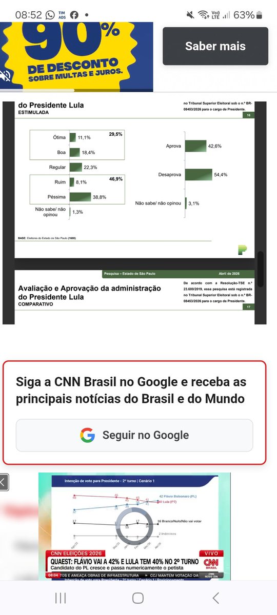 Incompreendid20's tweet photo. @CNNBrasil Ótimo para o Lula. A pesquisa se refere ao ESTADO DE SP. Em  2022, a dif entre Lula e B. foi mais de 10%. Agora é de 8% e a campanha nem começou. Na simulação espontânea Lula fica na frente. 
Sobre  o gov Lula :  aprov/desaprova; a menção regular TEM q ser somada ao aprova. https://t.co/woHGZmkopT