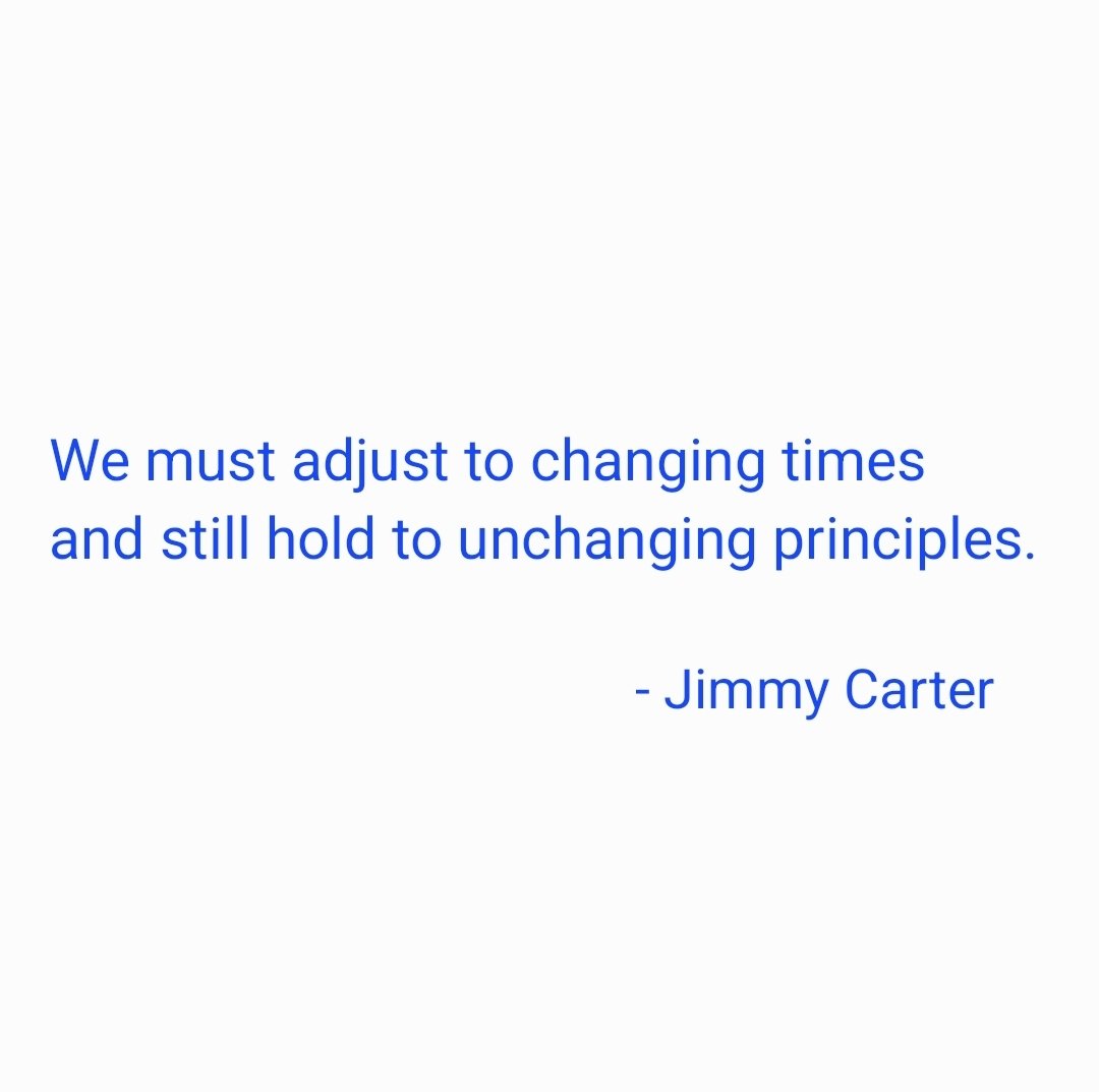 taalamacey's tweet image. "We must adjust to changing times and still hold to unchanging principles."

- #jimmycarter