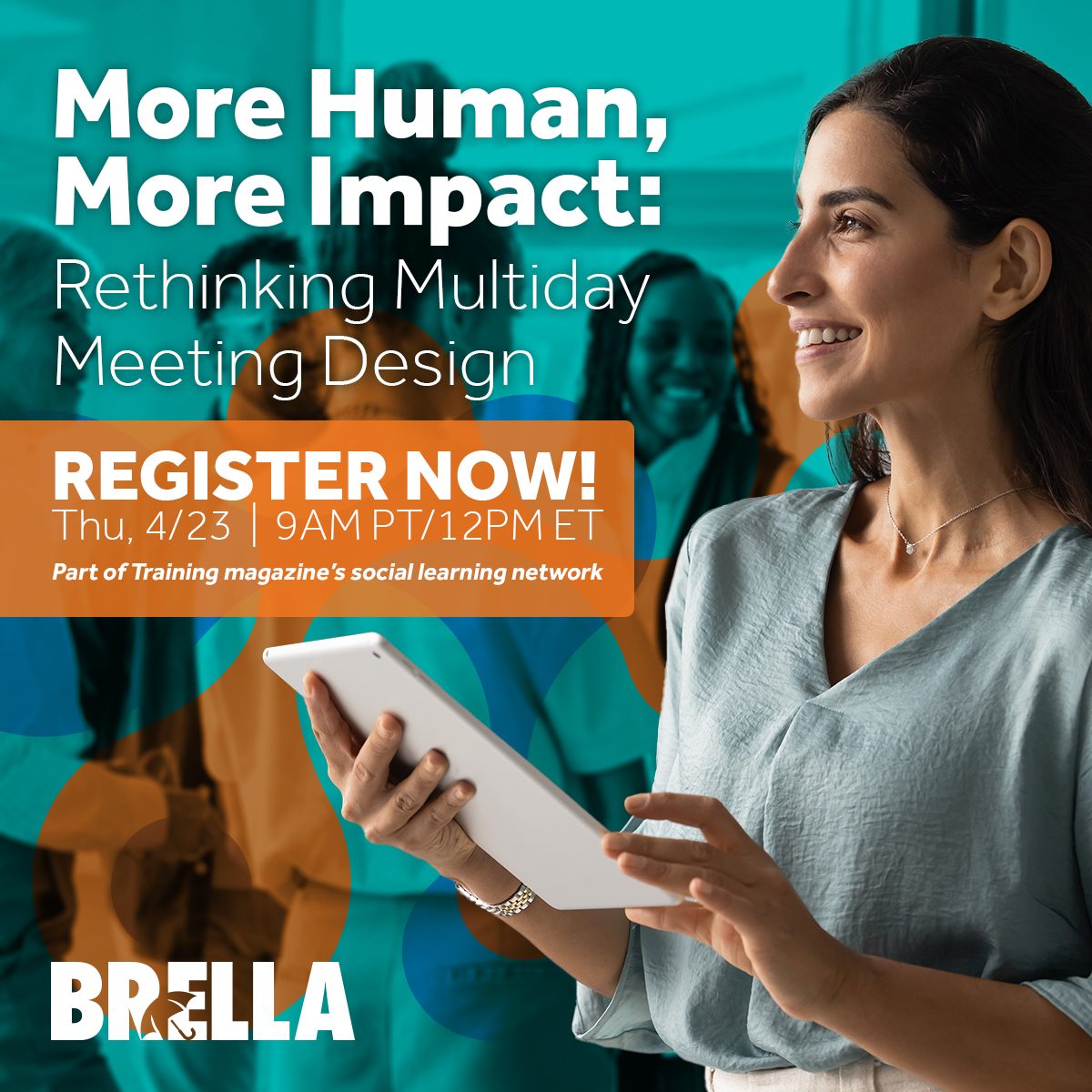 BrellaProd's tweet photo. 📢Our next webinar is one week out!📢 
Join us for best practices and real-world examples for designing meetings that...
✅Feels authentic to your org
✅Motivates team members 
✅Builds momentum for business impact 
#CorporateMeetingPlanners  

 👉  https://t.co/w01GXRPjeA https://t.co/EeGwgGvEb6