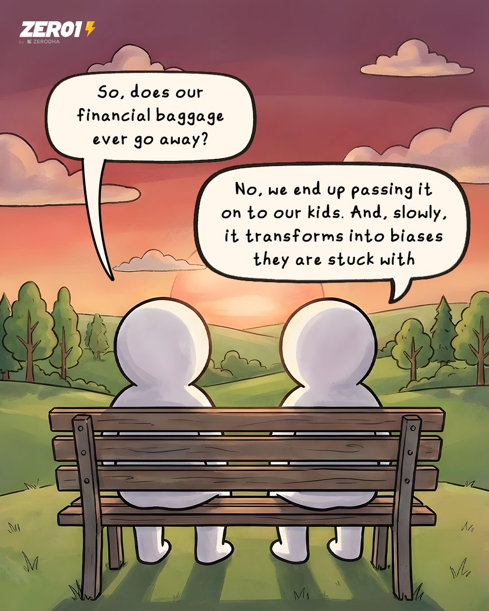 Zero1ByZerodha's tweet image. Generational wealth, trauma, biases, it's all passed down ❤️‍🩹💰

#wealth #finance #money #parents #Gen Z
