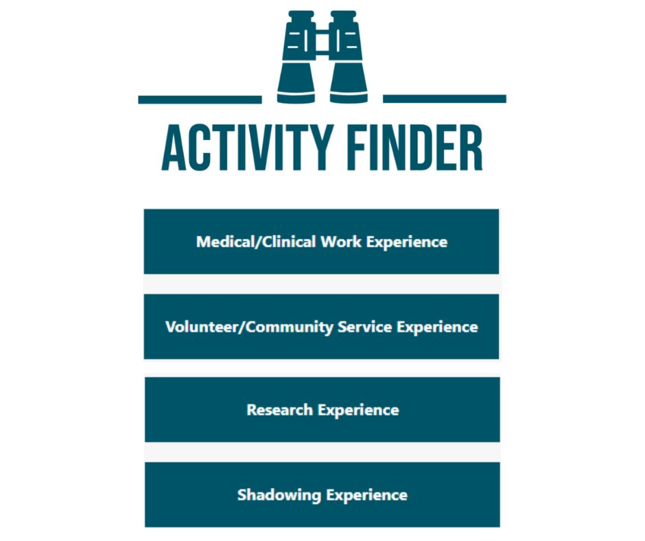 HpsaOrg's tweet image. Advisors, do your students know where to find extracurricular activities? SDN’s Activity Finder tool makes it easy to discover clinical jobs, research opportunities, volunteer work, and more—all for free! #premed #extracurriculars

studentdoctor.net/activity-finde…