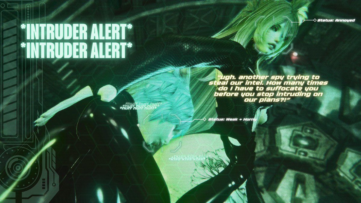 At "EvilCorp"ₜₘ there are many government secrets stashed away from the public. It only makes sense that many other governments seek to steal that information, sending their best spies to try and capture any intel inside.

Featuring: <a href="/Meve_XIV/">M'eve 🔞</a>