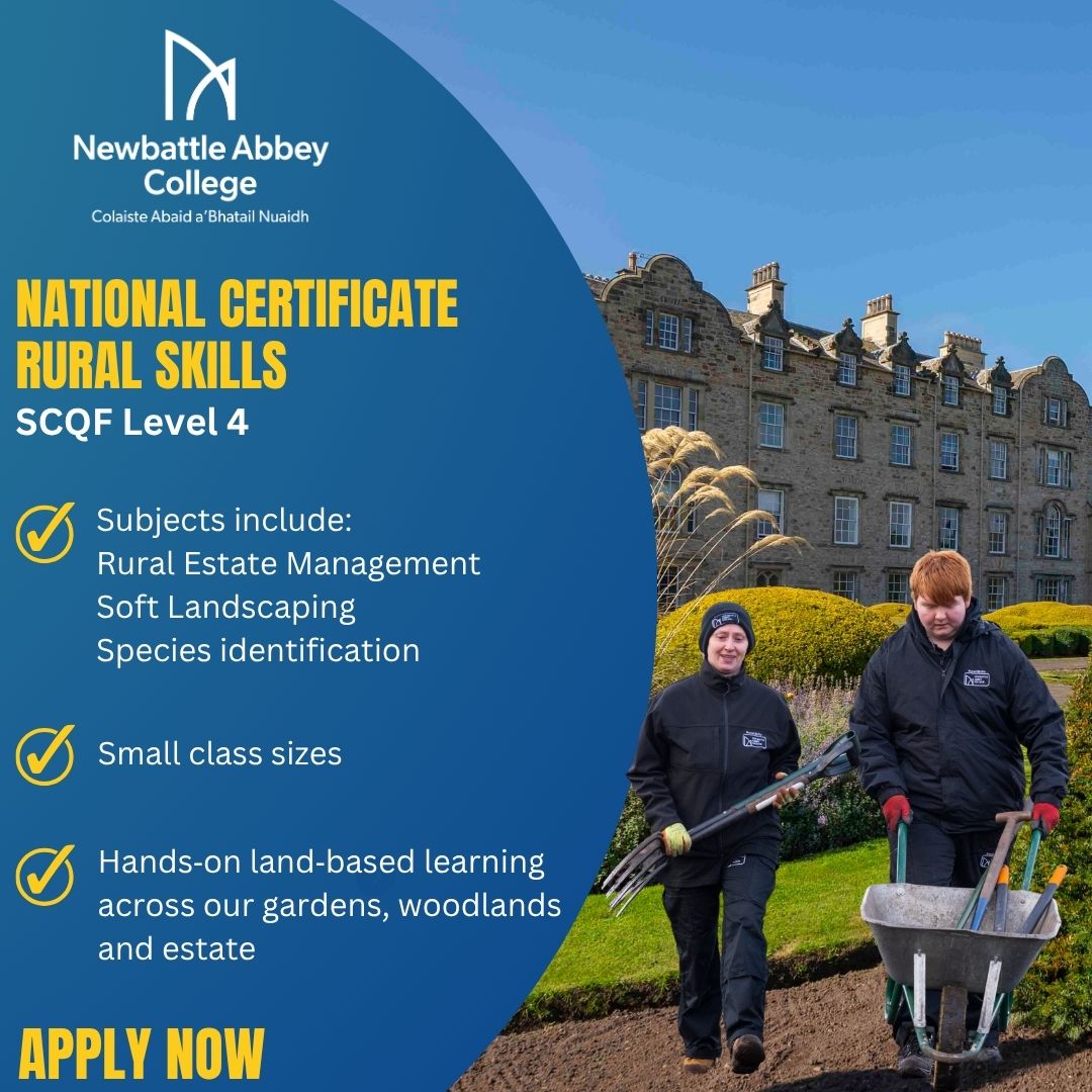 NewbattleTweets's tweet photo. Build your confidence in outdoor work with our hands‑on Rural Skills course! Learn soft landscaping, rural estate maintenance, enterprise activities, and more. No experience needed — just a passion for the outdoors.

Apply 👉 https://t.co/rIlarTFUJZ https://t.co/fYBUzfKAtW
