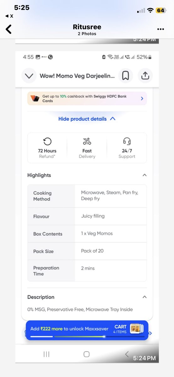 sarkar62473's tweet photo. @Swiggy @SwiggyCares Order ID: 235481173194757 — Misleading listing on your app. Product clearly showed “Pack of 20” for Wow Momo, but delivered only a 10 pcs pack (photos attached).

This is not a small error, this is false representation. Requesting immediate refund and action.

Tagging @Wowmomo4u — please clarify.

#Swiggy #CustomerExperience #ConsumerRights