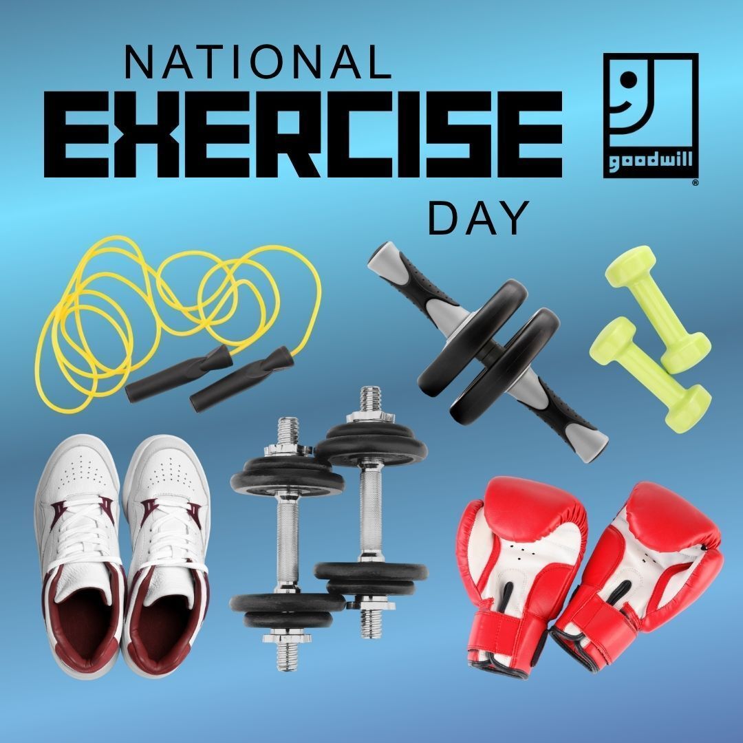 MarionGoodwill's tweet photo. April 18 = National Exercise Day 💪🏃♀️
Find affordable workout gear at Goodwill and get moving!
Feel good, shop smart.
#ExerciseDay #StayActive #GoodwillFinds https://t.co/tykfIDFhm5