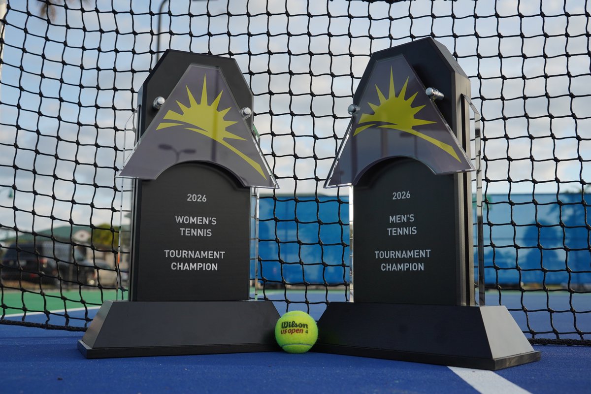 ASUNSports's tweet photo. Time to hand out some hardware‼️

#ASUNMTEN x @UNFOspreys x @StetsonHatters x @FGCUEagles https://t.co/VE3X25limg