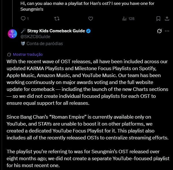 1doolsetracha's tweet photo. lembro desse ep q eles fizeram playlist exclusiva de Stream pra Roman Empire pq ela só está no yt aí arrumaram um tempo, mas não tem nenhuma outra do SKZ Record, e no Spotify tbm só tem play exclusiva pra essas duas OSTs
Era a 1º OST do Han e mesmo assim não impulsionaram, enfim https://t.co/t3YPovWyPB