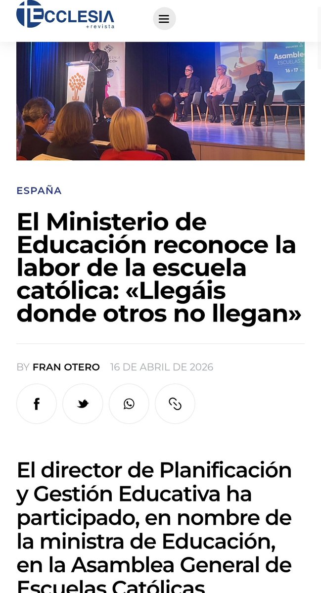 fampasevilla's tweet image. 🫣 Tela, lo del Director de @educaciongob 
 La verdadera gestión pasa por derogar los Acuerdos con la Santa Sede, acabar con los conciertos educativos y blindar la #educación como motor de igualdad, 100% pública, laica y de calidad