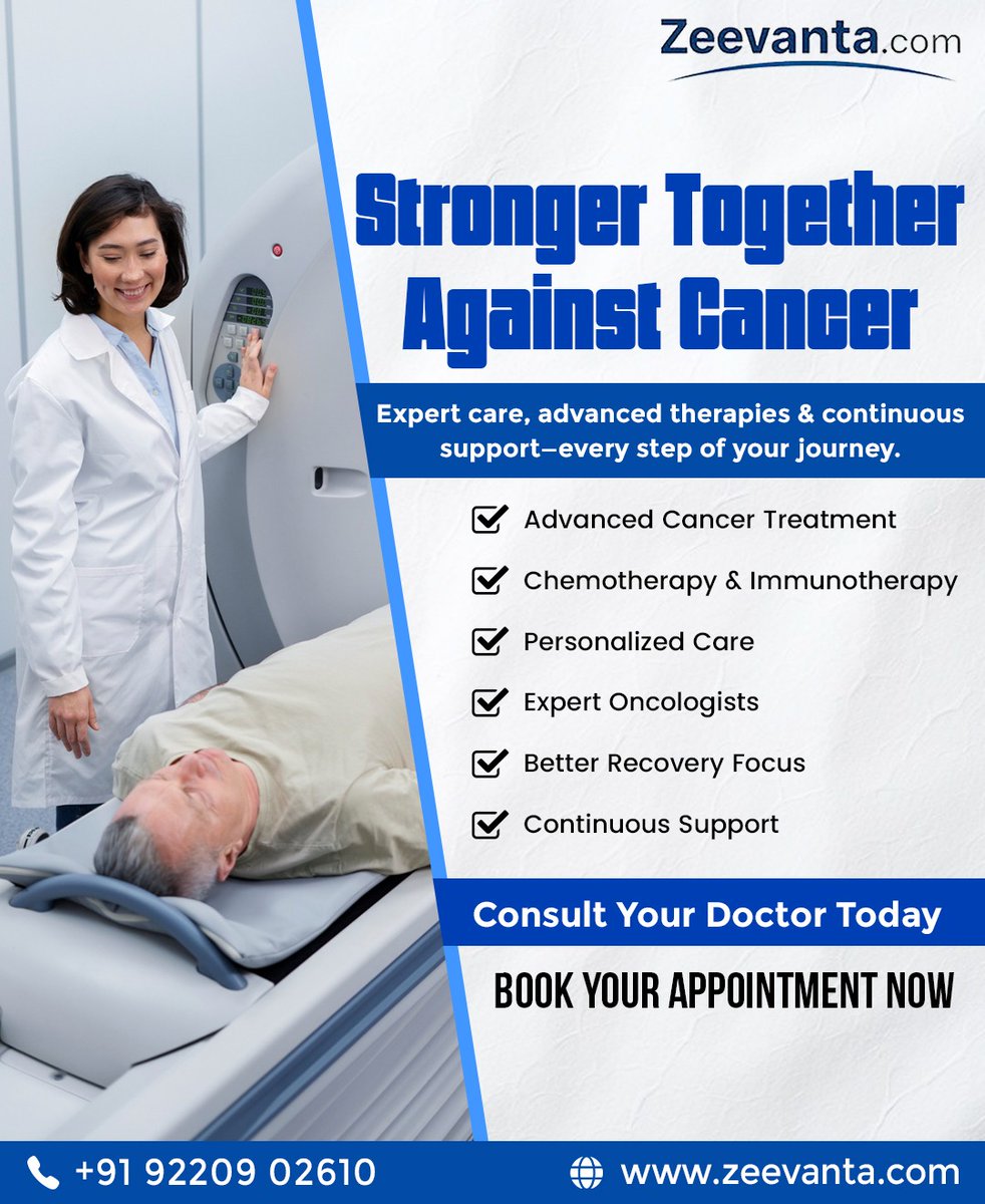zeevanta's tweet image. ✔️Chemotherapy &amp;amp; immunotherapy
✔️Personalized treatment plans
✔️Expert oncologists
✔️Recovery-focused approach
✔️Continuous support &amp;amp; guidance

📅Consult your doctor today
📞+91 92209 02610
🌐zeevanta.com

#CancerCare #Oncology #Zeevanta #CancerSupport #Healthcare