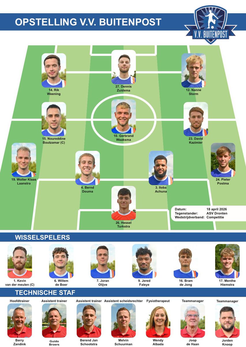 vvBuitenpost's tweet image. Een goedemiddag vanuit Dronten! Een belangrijke wedstrijd voor de derde periode! #team
