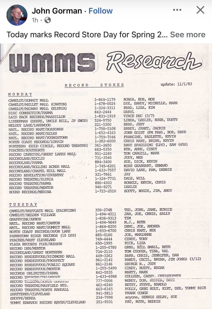jlibava's tweet photo. @TKsAudioRoom My phone was clearly in on our conversation...1983. I worked at Recordtown (Recordland) in the early 80's. https://t.co/ofr5fxHN19