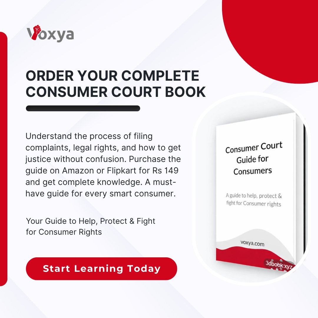 voxya_'s tweet image. Don’t get cheated—know your rights 

Learn how to file complaints &amp;amp; get justice with the Consumer Court Guide 

Available for ₹149 on Amazon/Flipkart

Buy now at amazon.in/Consumer-Court…

#ConsumerRights #LegalHelp #India