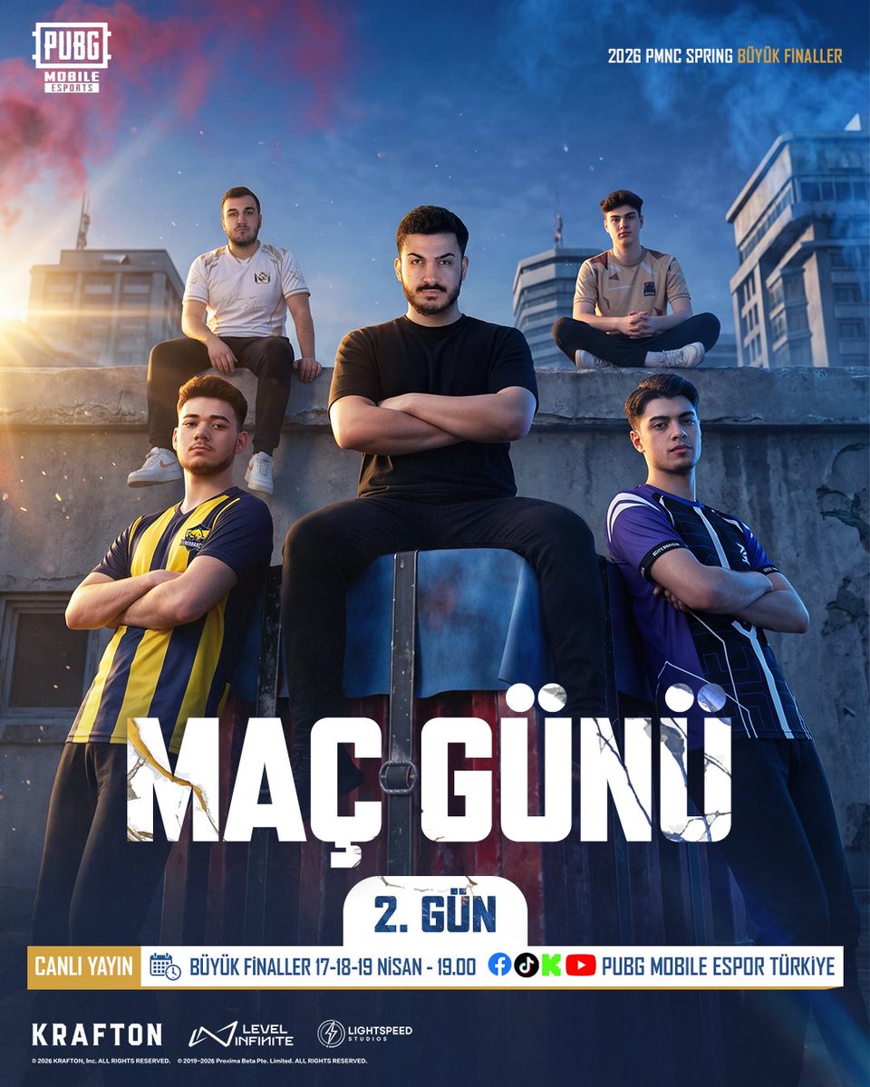 pubgm_espor_tr's tweet photo. PMNC'DE KRİTİK GÜN! 🤯
2026 PMNC Spring Büyük Finali'nin ikinci günündeyiz!
Saat 19.00'da PUBG MOBILE Espor Türkiye kanalında buluşalım! 📺
#PUBGMOBILE #PMNC https://t.co/gkZGZlKY4S