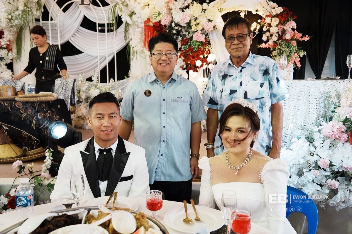 Ewon_Media's tweet photo. 18 April 2026 | Papar

Menghadiri majlis resepsi perkahwinan saudara Martinus dan Eileen di Kg Sulim, Kinarut. Tahniah, semoga sentiasa diberkati dan berbahagia.

#SabahFirst
#TerusCemerlang https://t.co/pmsDpQfEJg