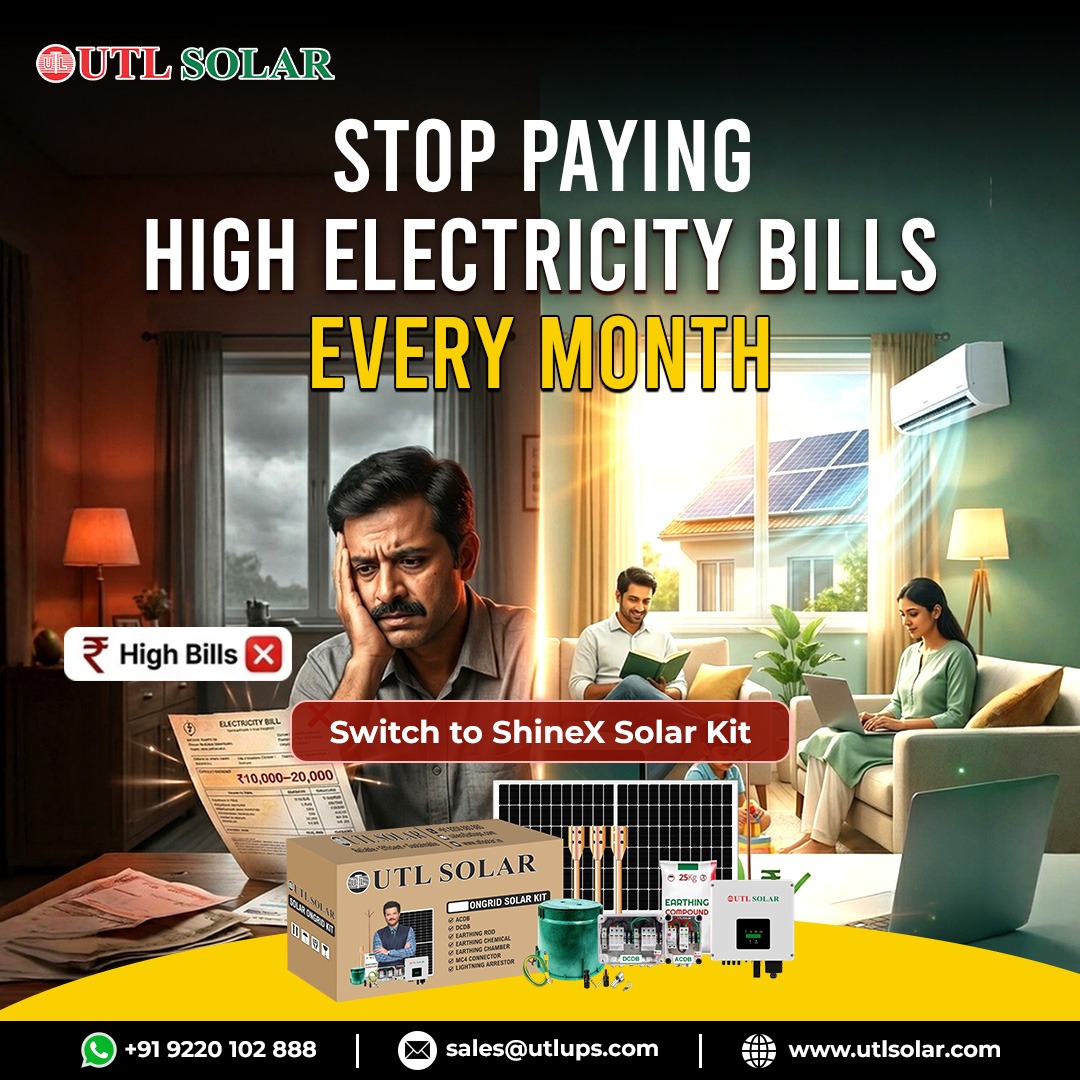 UTLsolar's tweet image. Stop stressing over high electricity bills every month. Switch to ShineX Solar Kit by UTL Solar and generate your own power with ease. Enjoy lower bills and reliable performance with government subsidy under PM Surya Ghar Muft Bijli Yojna.
📞+91 9220102888
#utlsolar #solarenergy
