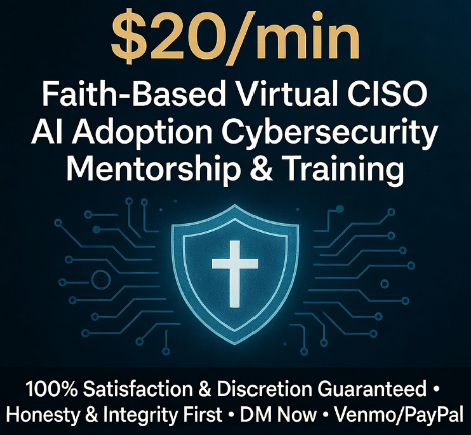 JustScanSecure's tweet photo. Faith-based Virtual CISO, AI Adoption & Cybersecurity Mentorship/Training. $20/min. Honest. Integrity first. 100% satisfaction & discretion guaranteed. Need help? DM now. Pay Venmo/PayPal. #FaithBasedSecurity #CyberMentorship https://t.co/d1nFZLH1C9