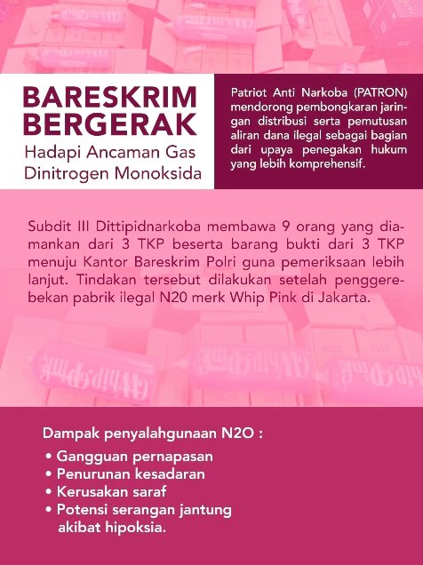 Gas Tertawa sering bikin orang ngerasa santai banget, tapi itu justru bikin kewaspadaan hilang. Bahaya kalau lagi di situasi penting. #N20Narkoba