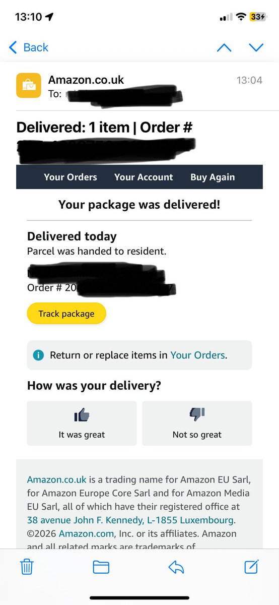 Nikijb75's tweet photo. @AmazonUK can you please stop reporting parcels as handed to resident when it clearly hasn't been! Delivery seems to get worse not better https://t.co/UvwccsOAHs
