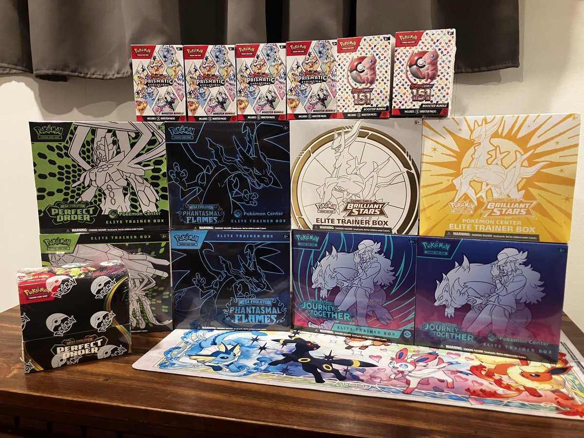 🧇POKÉMON CENTER ETB WAFFLE🧇

$20 A SPOT / 114 SPOTS 

🚨56/114 SPOTS PRECLAIMED🚨

🥇BRILLIANT STARS ETB PAIR, PHANTASMAL FLAMES ETB PAIR,
JOURNEY TOGETHER ETB PAIR 
2x 151 BB

🥈PERFECT ORDER ETB PAIR
 PERFECT ORDER BOOSTER BOX
2x PRISMATIC BB

🥉2x PRISMATIC BB

🎡 of ☠️ LIVE