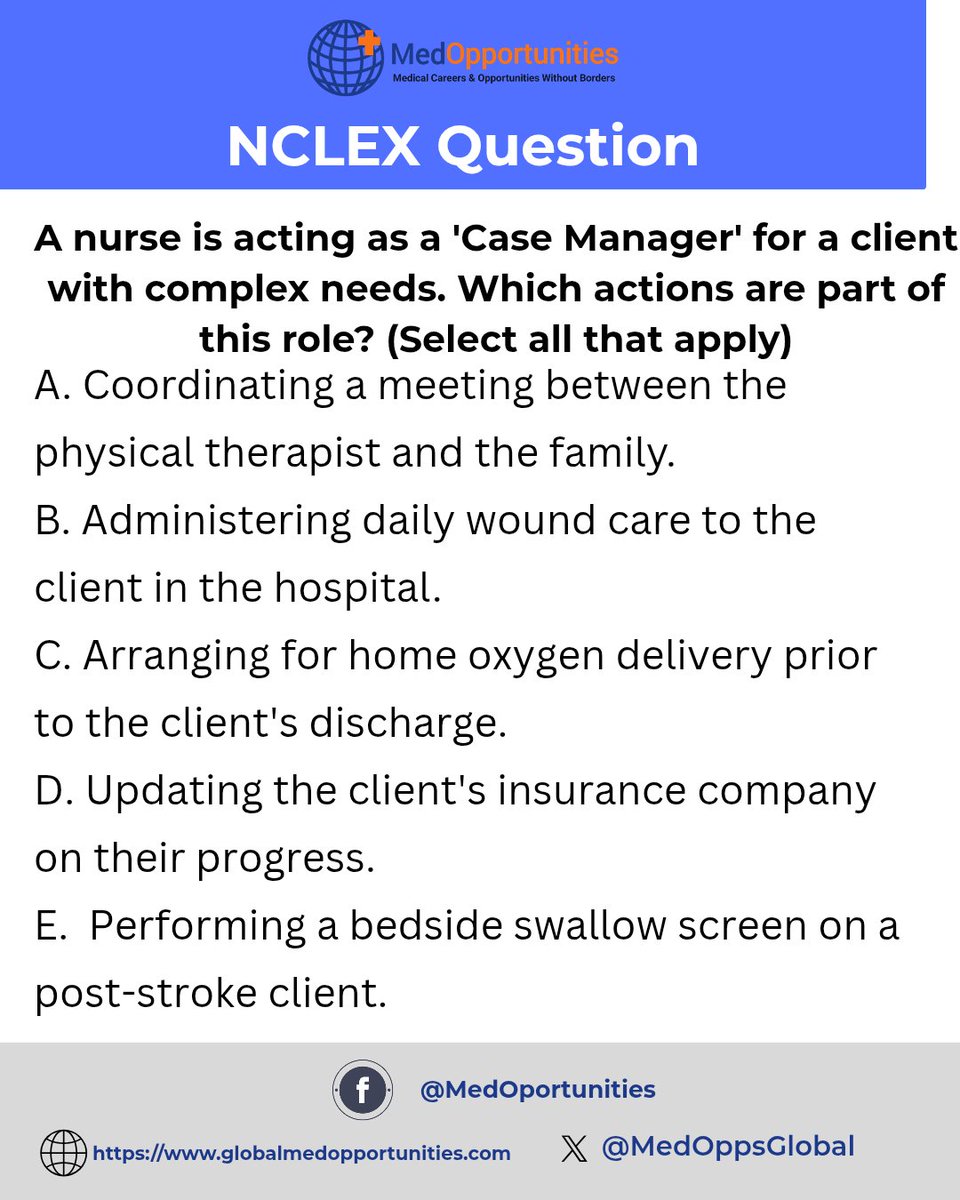 MedOppsGlobal's tweet image. #NCLEX of the day...

What's your answer?