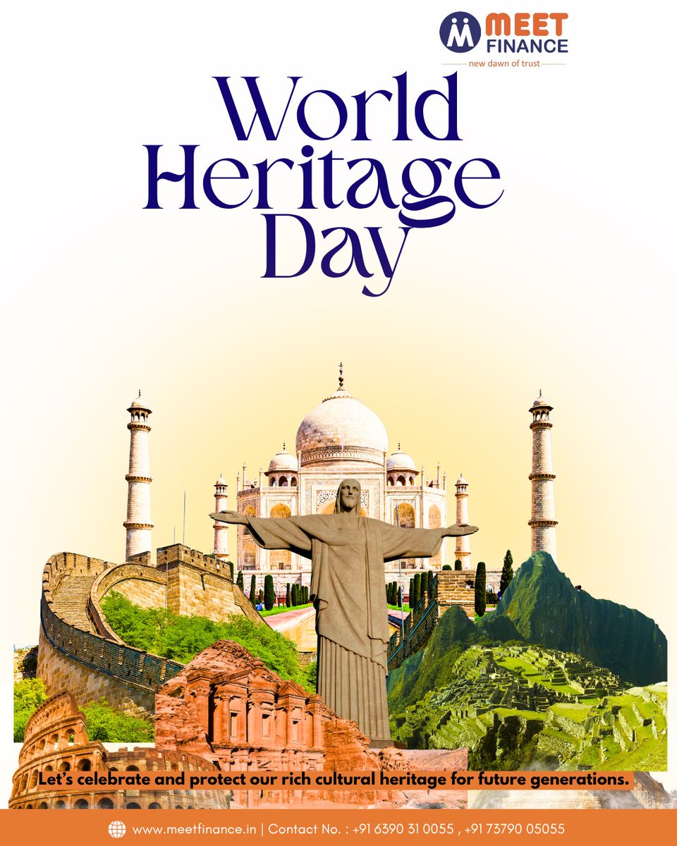 meetfinpvtltd's tweet photo. World Heritage Day
Preserving our heritage requires care and responsibility—just like managing our finances. Thoughtful planning today ensures a secure and prosperous tomorrow.
#WorldHeritageDay #FinancialPlanning #Heritage #mfpl https://t.co/7LCc9ZyA8H