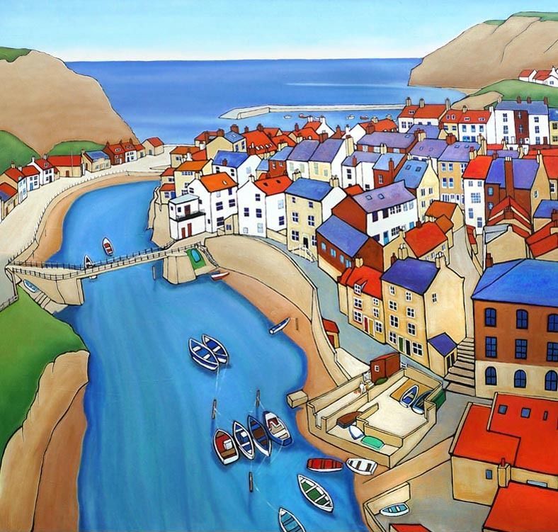 ArtistUtting's tweet photo. Early Evening, Scarborough Harbour, and High Tide, Staithes. 
Around 2018 I was invited to exhibit my work at @thesjt. I called the show 'Scarborough to Staithes'.
That run of coastline is still inspiring me! 
#inspiration #happymemories #artwork https://t.co/8rxE823v3S