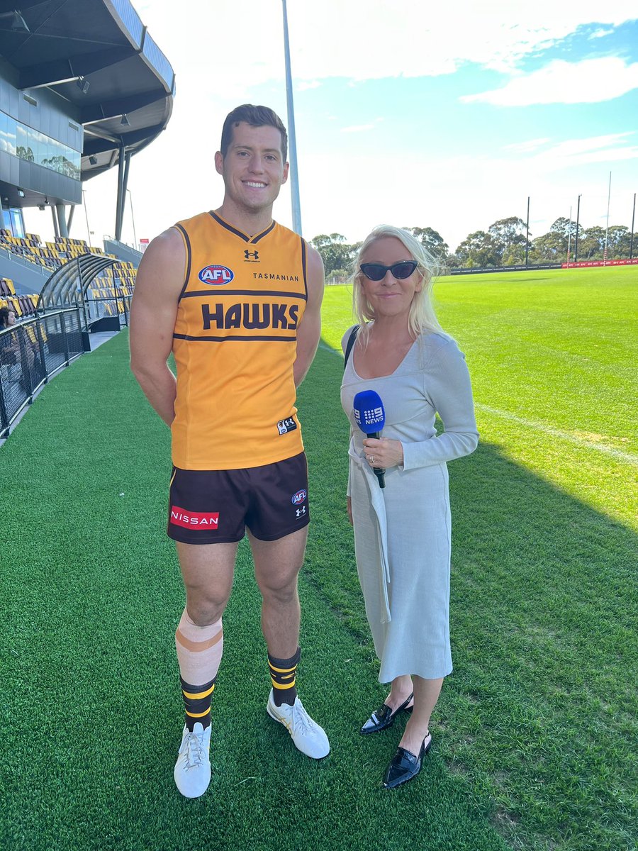 Jo_Hall9's tweet photo. Spent the day this week @HawthornFC to cover the wonderful work the club is doing in the inclusion space unveiling their mascots who welcome and represent people with hidden disabilities like 14 year old Bobby. The story tonight @9NewsMelb https://t.co/ozA06OYmze