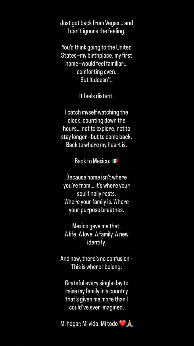 Nací en Estados Unidos, pero mi hogar, mi corazón y mi vida están en México. 🇲🇽