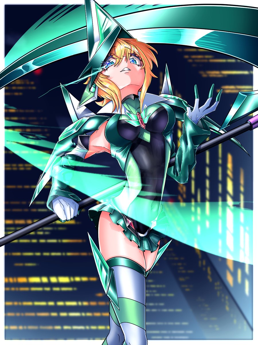 grruhuh's tweet photo. 「―殲滅するデスよ!!!」

夜の市街地戦をイメージして描きました!!
#symphogear
#シンフォギア https://t.co/k4sRxkgUXn