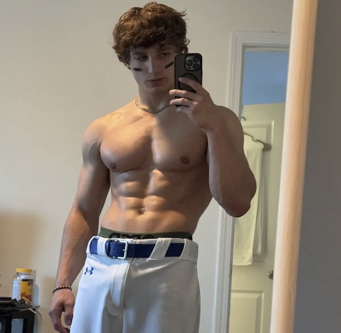 You can't imagine he was a true scrawny twink before I forced him onto the football team. Now look what coach has turned him into. He also made sure that his training left little brain remaining. With a lukewarm IQ and a body like that he is ready for permanent mental enslavement