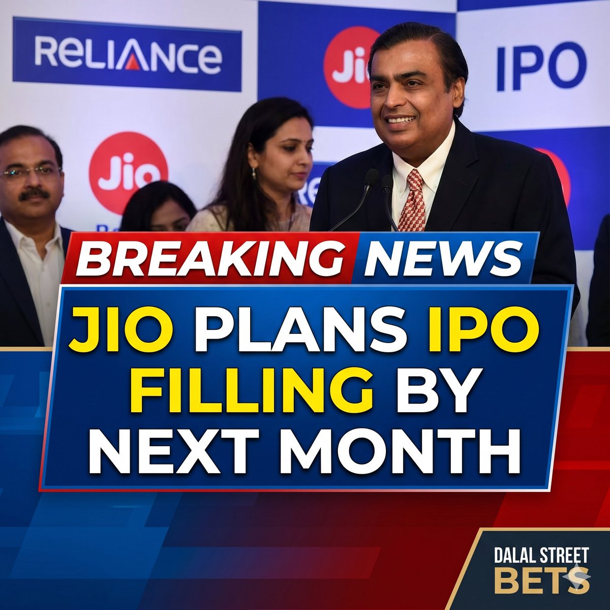 Dalalstreetbts's tweet image. RELIANCE
JIO PLANS IPO FILLING BY NEXT MONTH - BLOOMBERG

#Jio #Reliance #ipo #stockmarkettrader #StockPortfolio #nifty #GiftNifty
