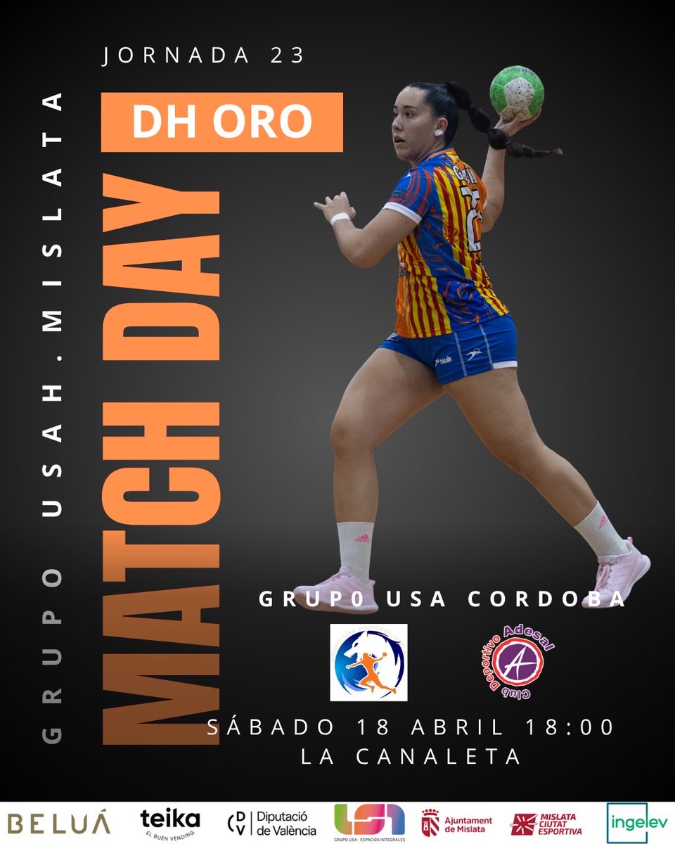 HandbolMislata's tweet photo. Día de partido.💪💪
🆚 @BalonmanoAdesal 
⏰ 18:00
📍La Canaleta (Mislata)
@EsportsMislata @dipvalencia @Teika_es https://t.co/suQFFdBw5G