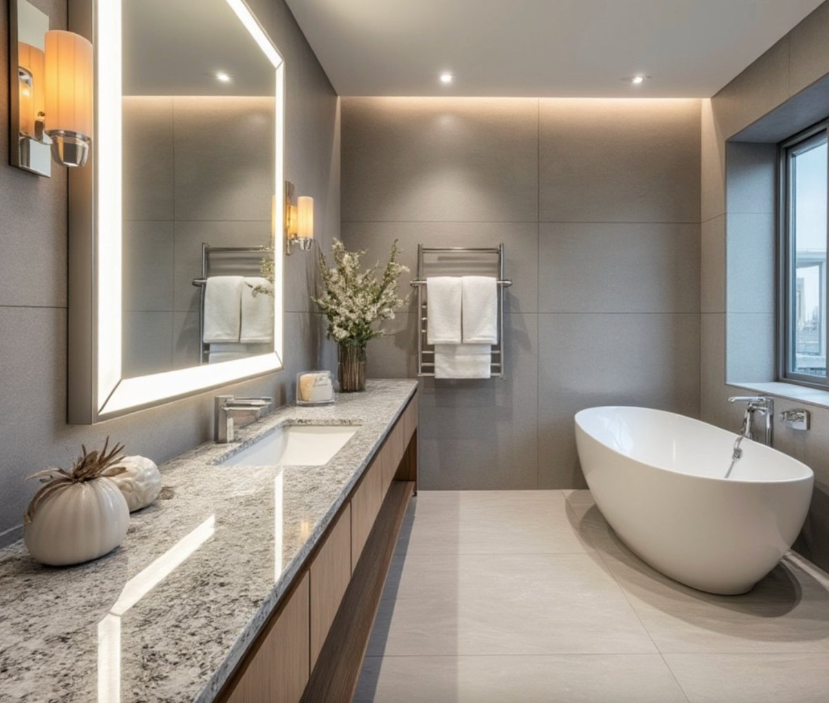 granitedesignuk's tweet image. We ❤️ LOVE this modern bathroom featuring a stunning granite countertop! 🙌🏻

If you'd like something similar, we offer bespoke #granite and #marble cut to size and with a local price match guarantee.

Give us a call to discuss your ideas or get a free quote 😊📱