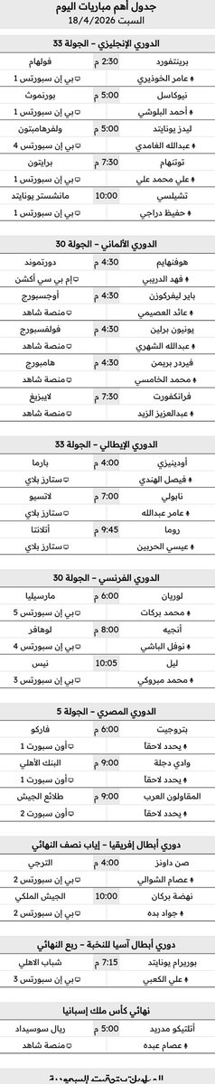 مباريات اليوم ® tweet media