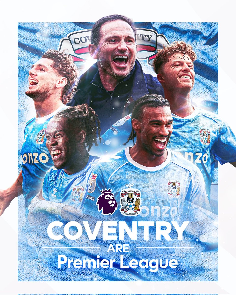PrimaSports's tweet photo. Coventry City are back in the Premier League after 25 years.

#PrimaMedia #PrimaSports https://t.co/EpFnTY2yR8