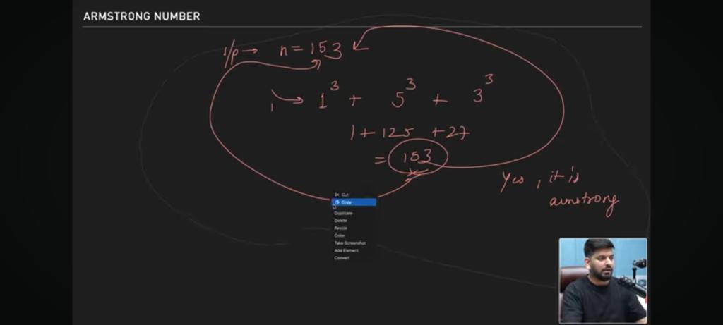 pankaj205503's tweet image. @CodeHelp4U @lovebabbar3 
Clarification on Armstrong numbers! It's not just about cubes. The sum of digits raised to the power of the number of digits equals the number itself. Example: 1^3 + 5^3 + 3^3 = 153, but for 4 digits, it's the 4th power. #MathTips #Coding"