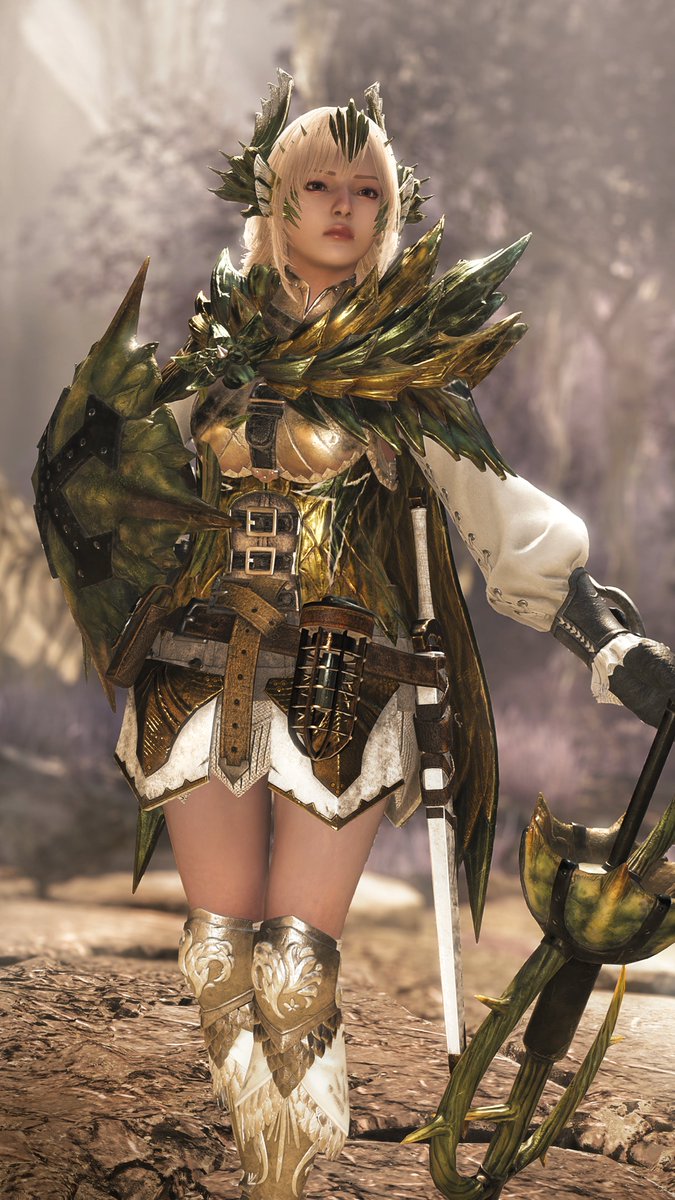 sabao_38's tweet image. #モンハン重ね着  #モンハンワイルズ #MHWilds

セルレギオスの胴装備を使った騎士コーデ✨
差し色に緑を使用しているのでリオレイア派生の武器が良く似合います😉
ぜひ参考にしてください☺️