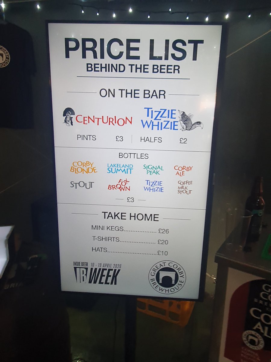 563Aldo's tweet photo. "Behind the beer" event held at Great Corby Brewhouse yesterday evening was excellent. Thank you.
Very welcoming staff, excellent 🍻 as to be expected, superb location just a 15 minute walk from Wetheral 🚆 station👍
🤞 for future events.
https://t.co/Vb3JdGEG3u
@BrewhouseCorby https://t.co/KGEQtRQYhO