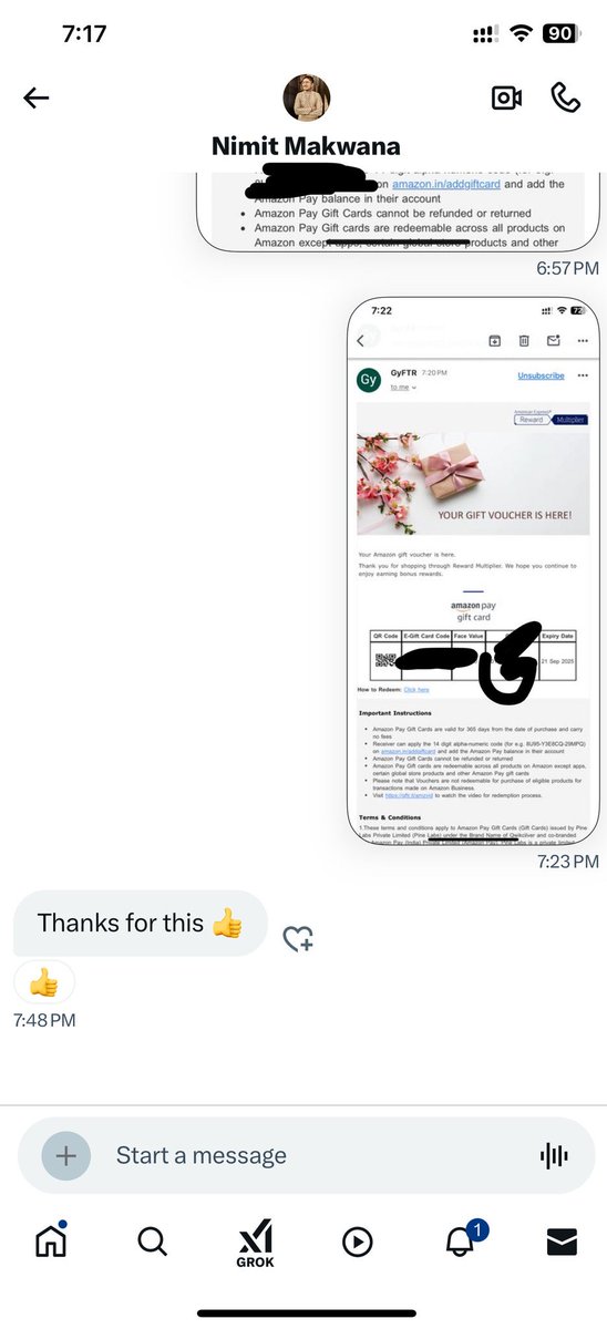 V_Singhal81's tweet photo. Best offer ever for American express cards is back with a bang!!        

Get Rs 4700 voucher of your choice on using my referral 🔥🔥

Below are screenshots of some of the people who have already received their vouchers. What are you waiting for!

DM for referral link! https://t.co/yNla0cpLXL