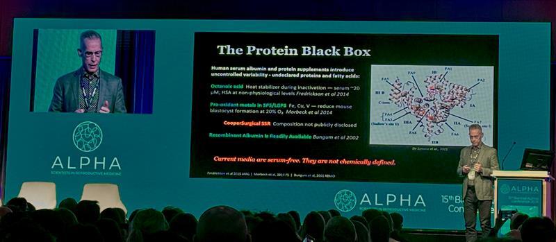 InVitria's tweet photo. At #ALPHA2026, Dean Morbeck highlighted:

Serum albumin → variability
Recombinant albumin → control

Defined systems make these gaps obvious.

The shift is already happening.

#ReproductiveMedicine #Biotech #CellCulture https://t.co/6mzbUVrKiV