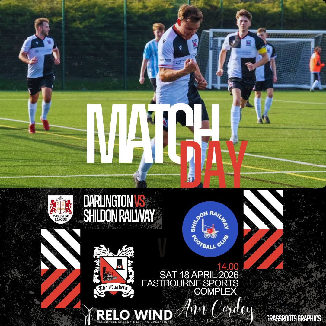 DarloUnder23s's tweet image. MATCH DAY 🏆

It’s our final match day of the season so make sure to head down and show your support for the lads! 💪⚫️⚪️

🆚 Shildon Railway 
🕑 14:00pm KO
📍 Eastbourne Sports Complex, AGP1 

#matchday #home #2526season #nonleague #darlounder23s